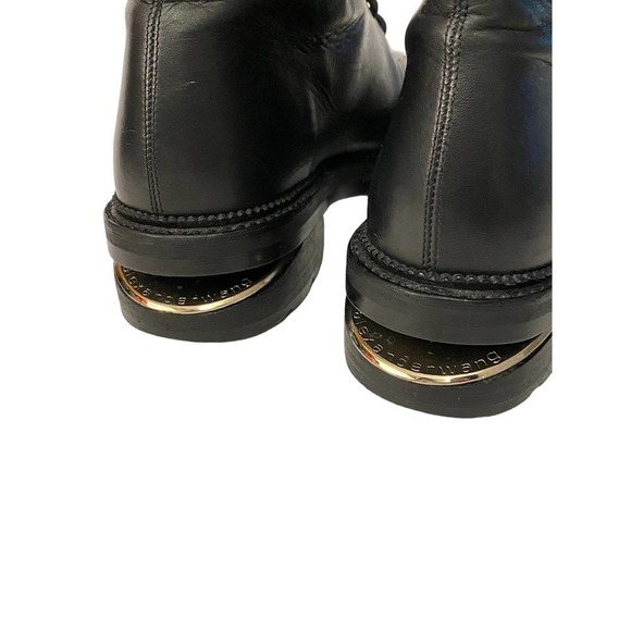 Alexander Wang Andy Hiker Leather Booties Silver-Tone Hardware Black Size 41 - Picture 3 of 16